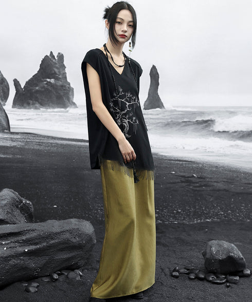High Waist Straight Skirt